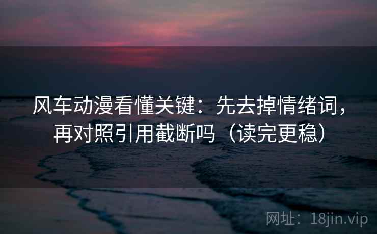 风车动漫看懂关键：先去掉情绪词，再对照引用截断吗（读完更稳）