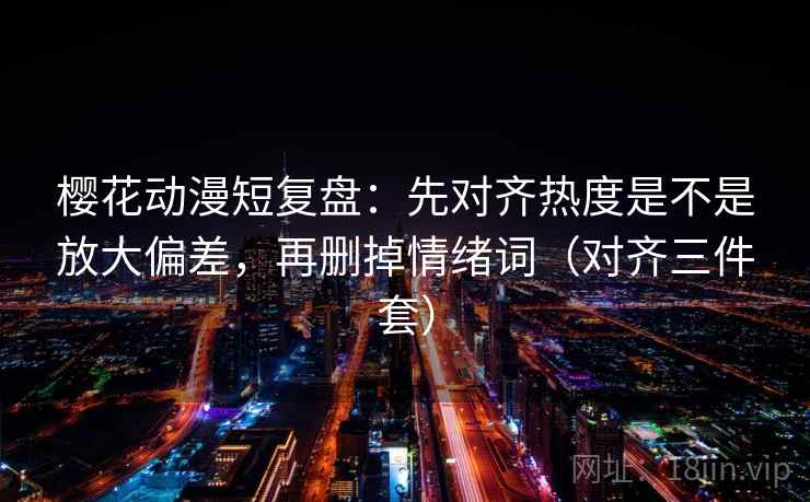 樱花动漫短复盘：先对齐热度是不是放大偏差，再删掉情绪词（对齐三件套）